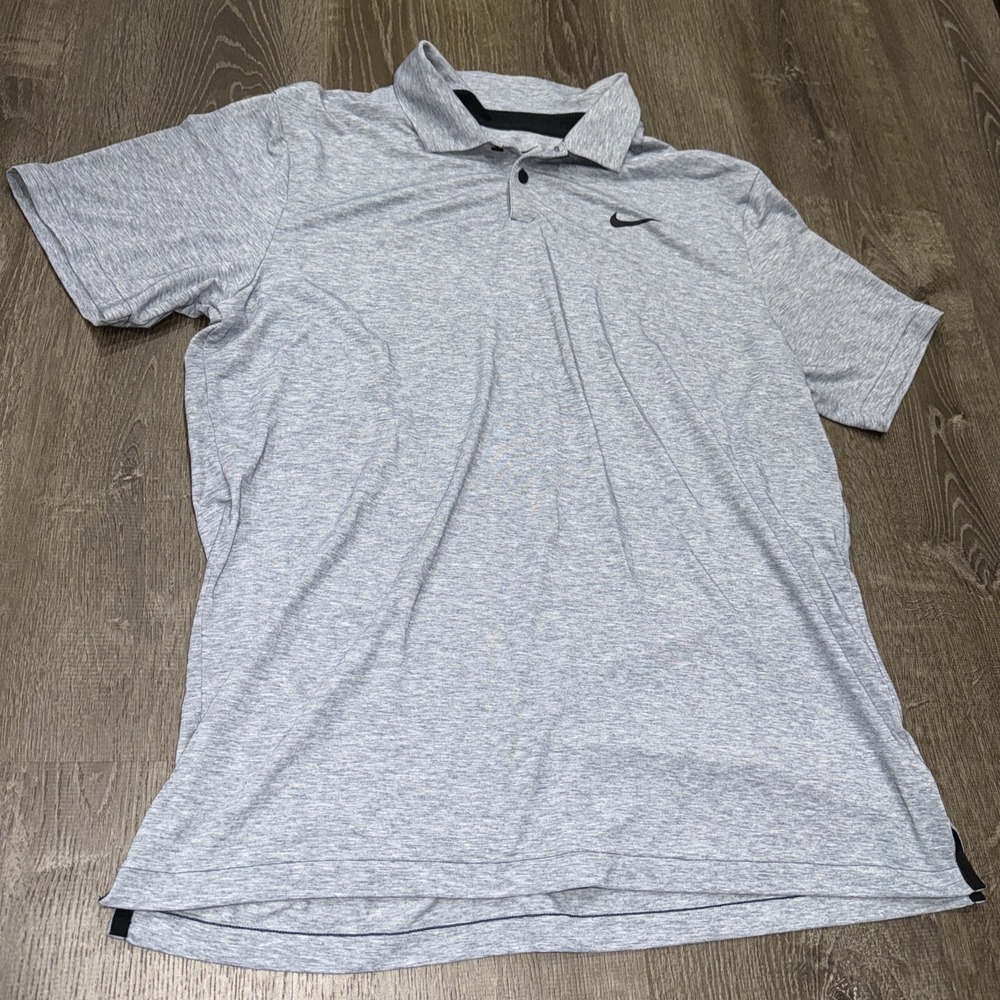 Nike Dri-Fit Tour Heathered Golf Polo Short Sleeve Shirt DV3123-410 Men's L EUC